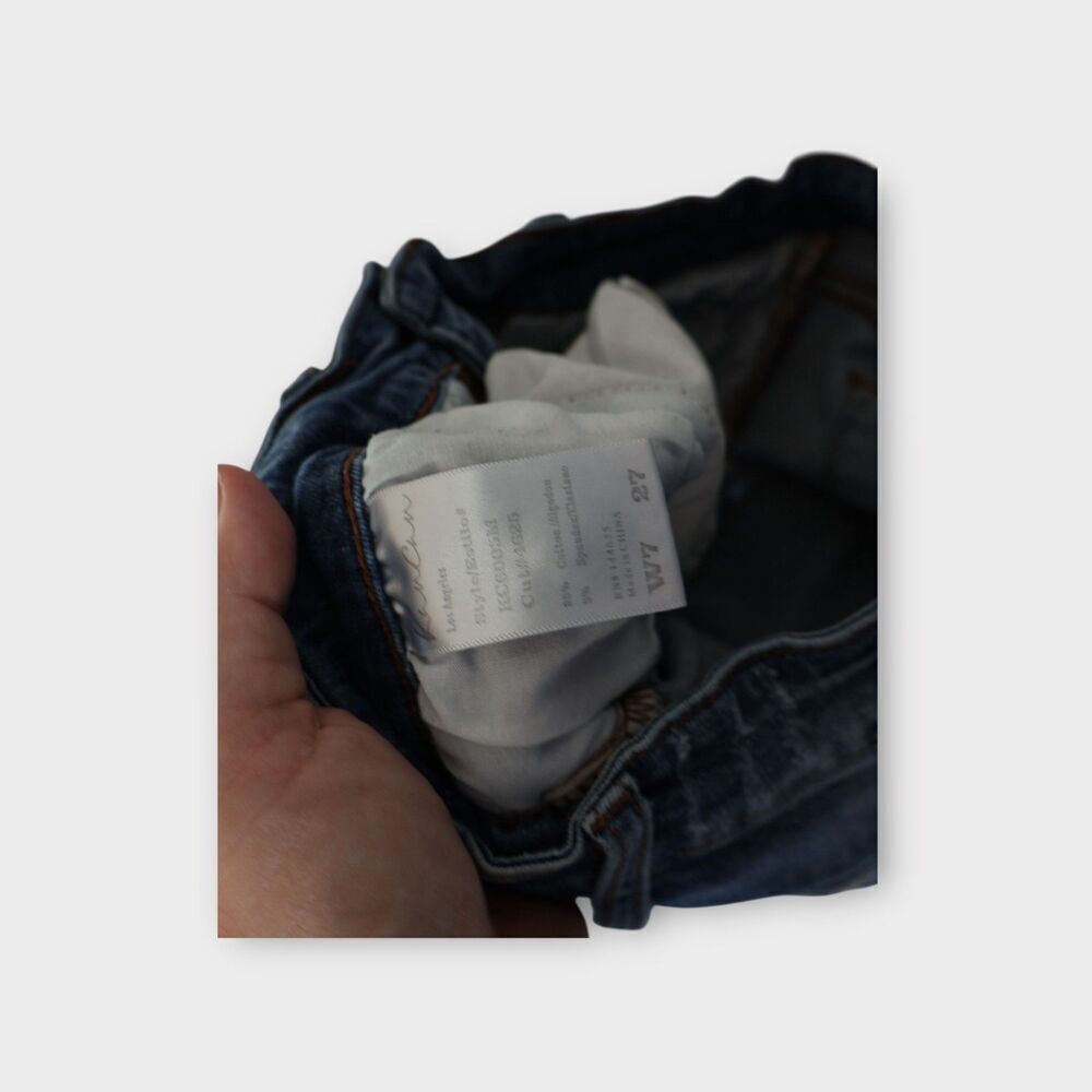 Kancan Denim Jean Cut Off Shorts Women’s Size 27 Stretch Distressed Blue - Picture 7 of 12